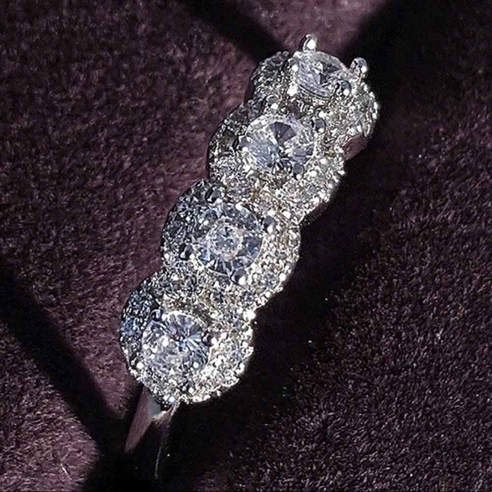 NEW💍925 STERLING SILVER DIAMOND RING - Picture 4 of 6